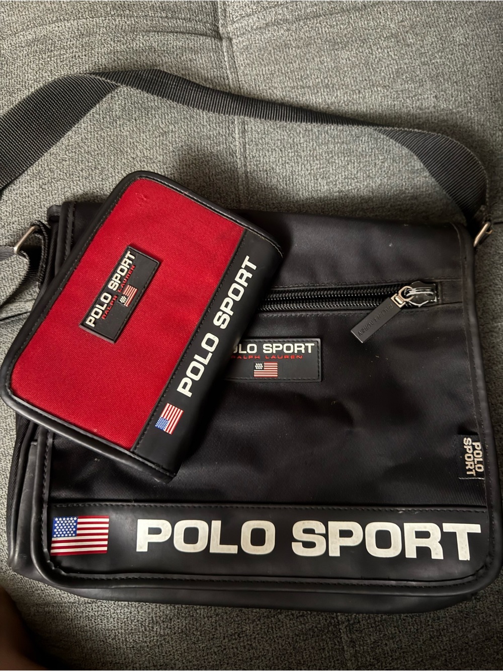 Ralph Lauren Polo Sport messenger bag and zip wallet